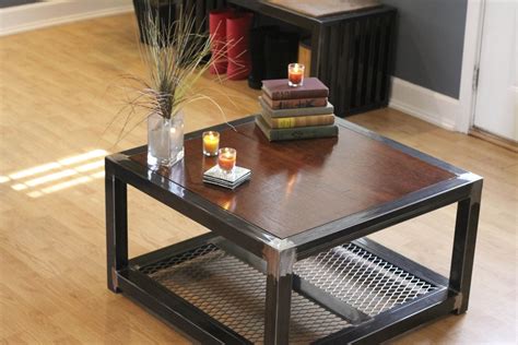 diy projectwood and metal brackets coffee table|metal pallet coffee table ideas.